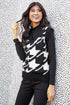 Nina Sweater Vest - Black and White Geo