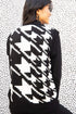 Nina Sweater Vest - Black and White Geo
