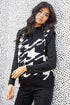 Nina Sweater Vest - Black and White Geo