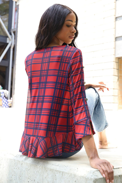 Belinda Top - Rachel Island Plaid