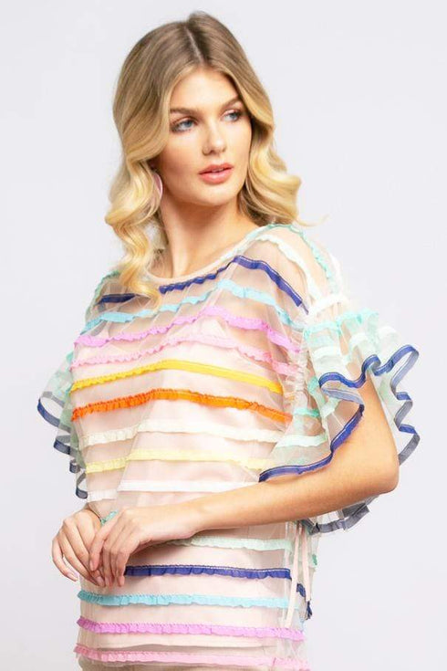 Cadette Top - Rainbow Stripe