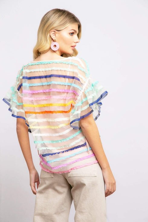 Cadette Top - Rainbow Stripe