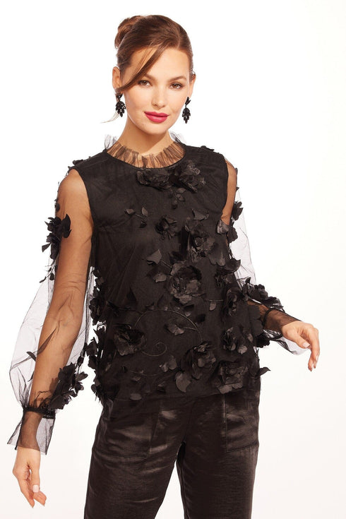 Carnet Top - Caviar Bloom