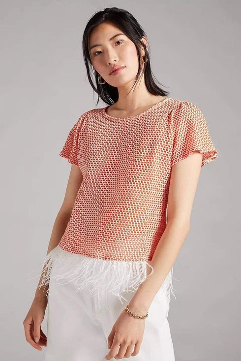 Feathered Top - Orange motif