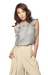 Greta Ruffled Top - Gibson Stripe