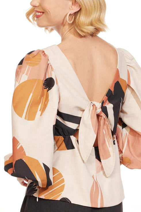 Hazel Top - Terracotta Dot