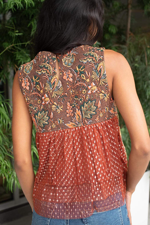 Jacquard Sleeveless Top