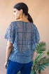 Juniper Cape Sleeve Top - Indigo Gingham