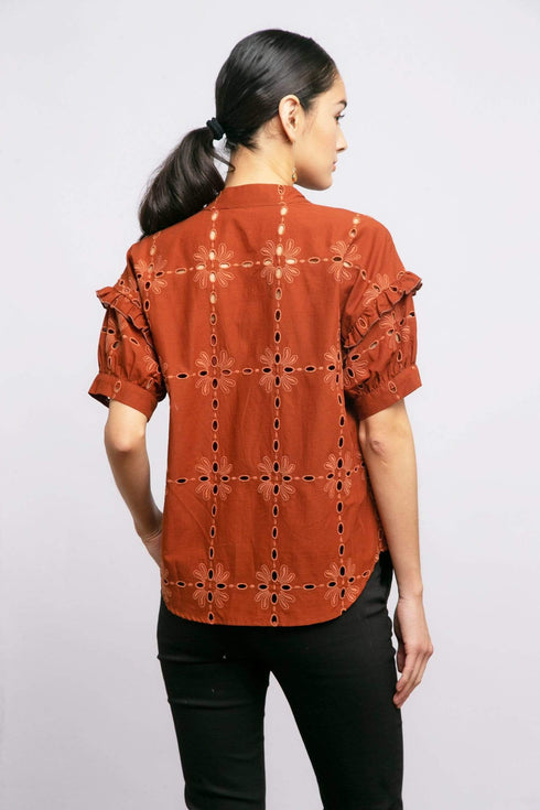 Louisa Blouse - Cotton Eyelet Sedona