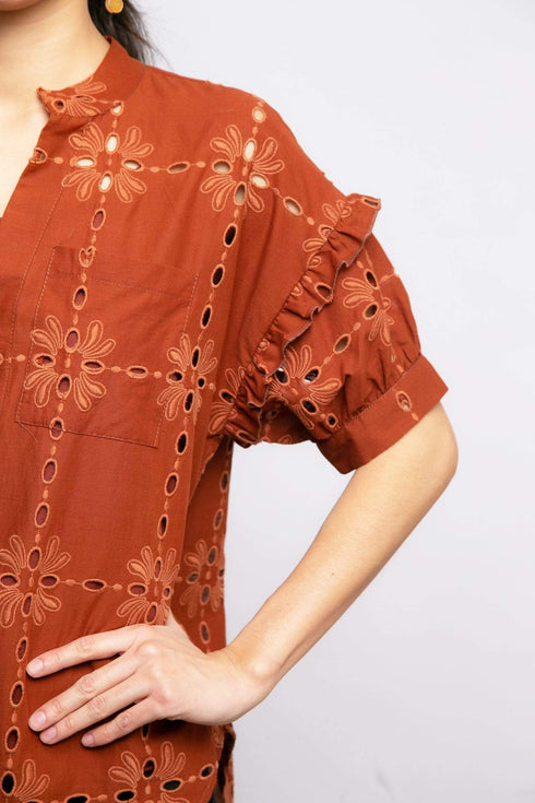 Louisa Blouse - Cotton Eyelet Sedona