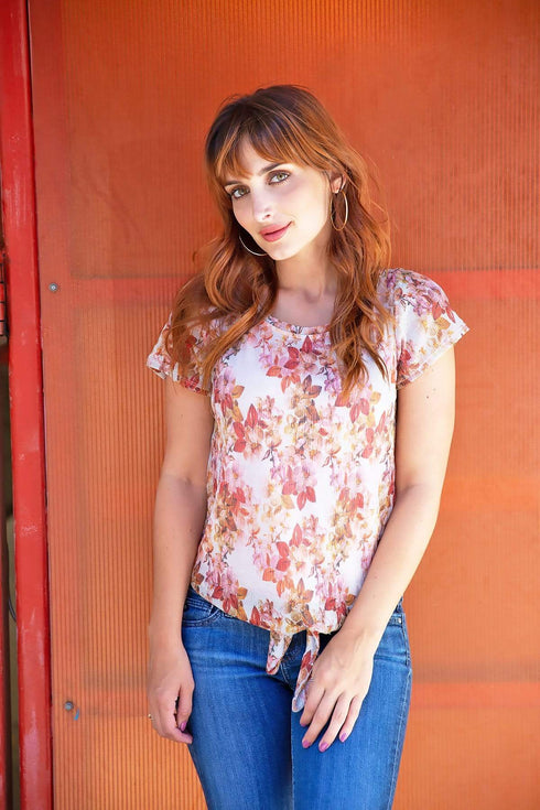 Metallic Floral Top