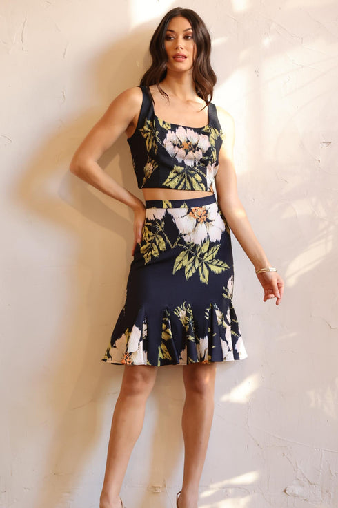 Molly Top - Navy Floral