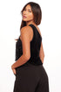 Sequin One-Shoulder Top - Black