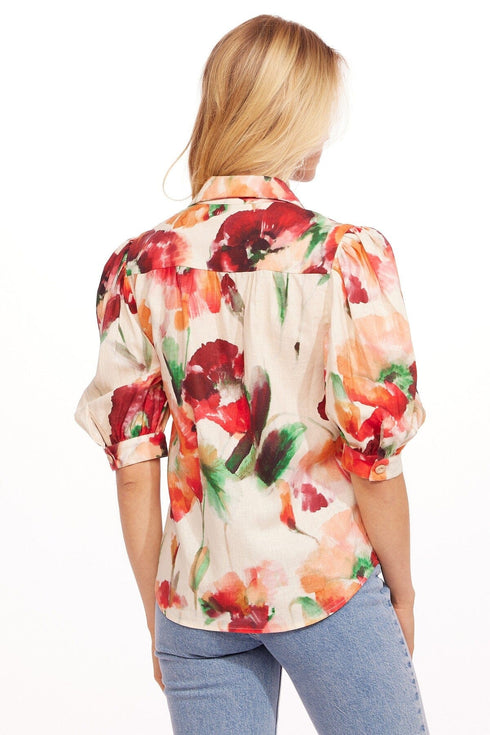 Palmira Top - Wild Poppies