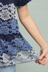 Peplum Top in Blue Stripe Lace