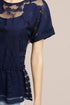 Peplum Top - Navy Lace