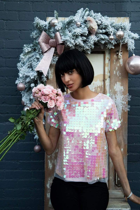Pink Sequins Top