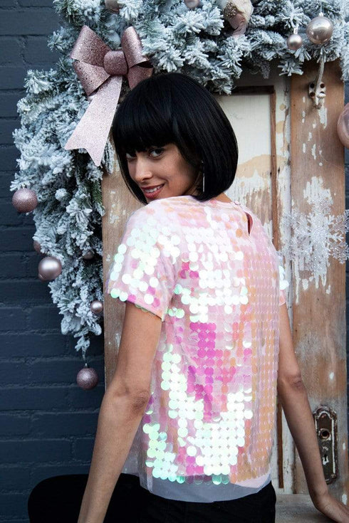 Pink Sequins Top