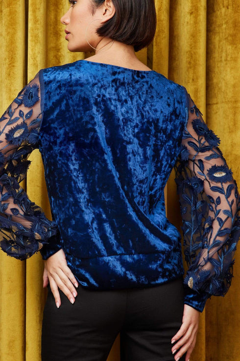 Rios Top - Navy Bloom