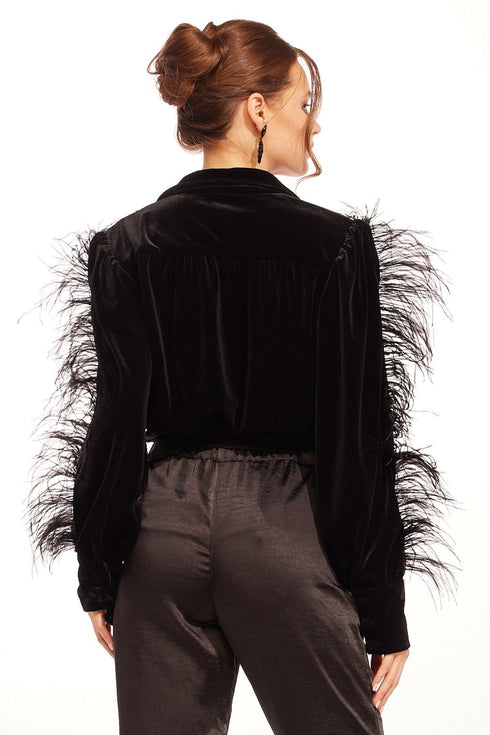 Solange Blouse - Black Velvet