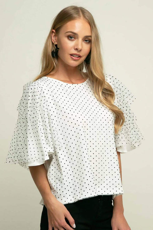 Suri Top - Macaroon Dot