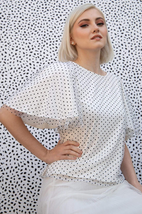 Suri Top - Macaroon Dot