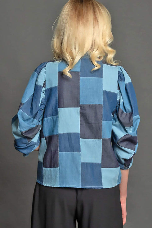 Victoria Top - Denim Patchwork