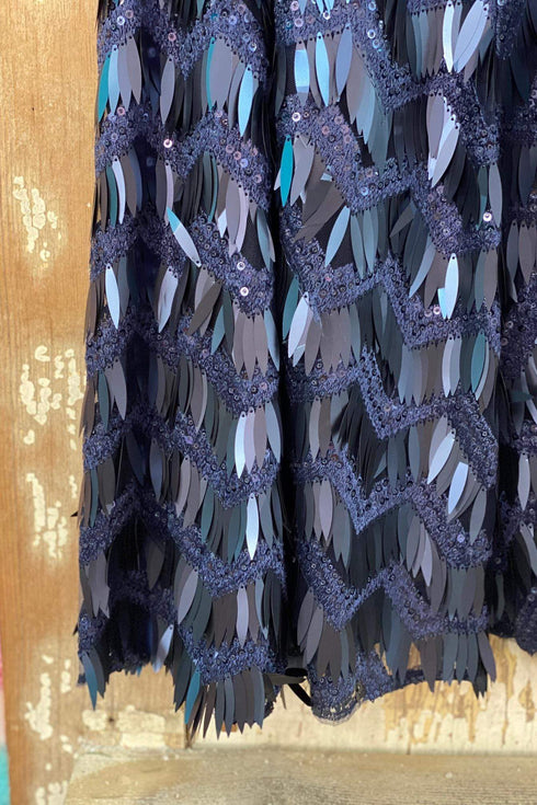 Navy Payet A-line Skirt