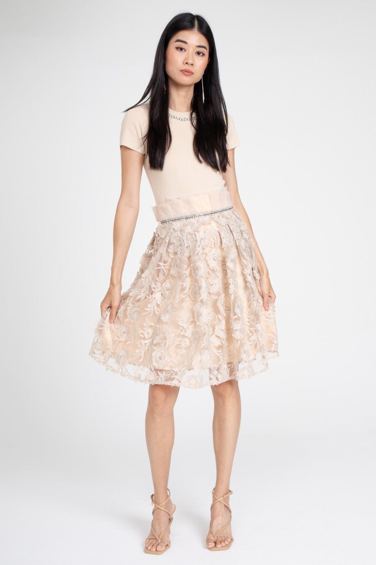 farm rio long-sleeve floral lace midi dress FARM Rio Women's Ligia Halter Dress - Multi - Size L