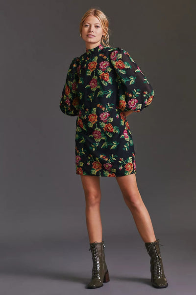 embroidered mini shift dress The Performance Chino | Uniform | Black main image 0