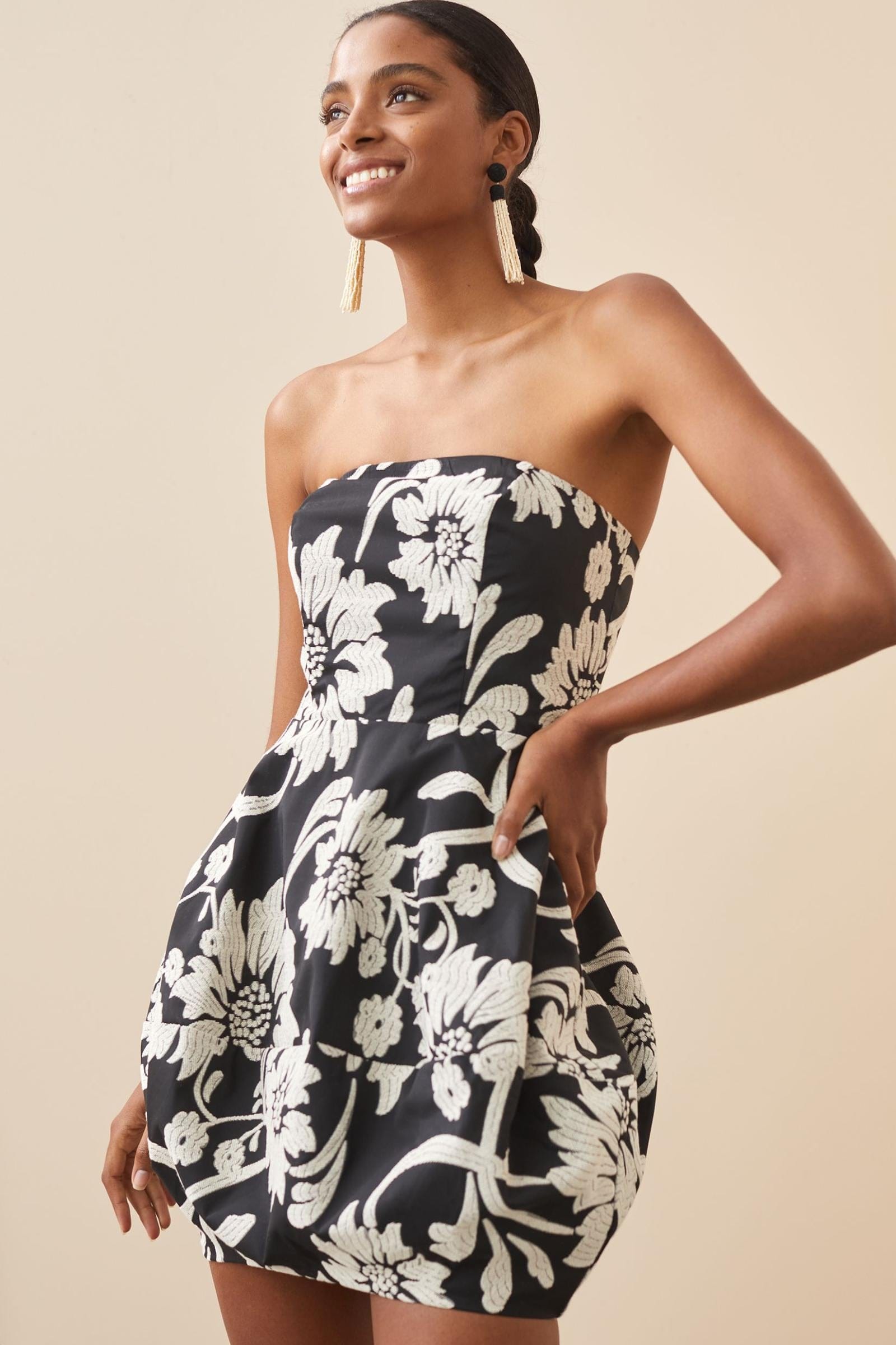 Eva Franco by Anthropologie tinseled jacquard fit deals and flare dress