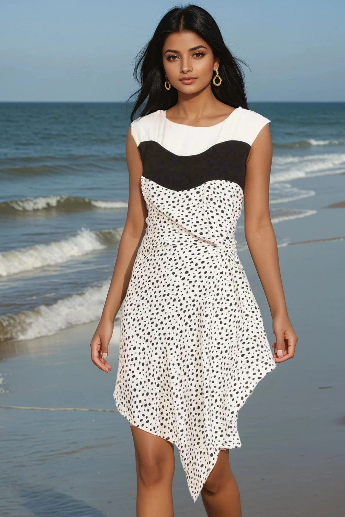 eva franco layered mini dress Black and White Collection – clay