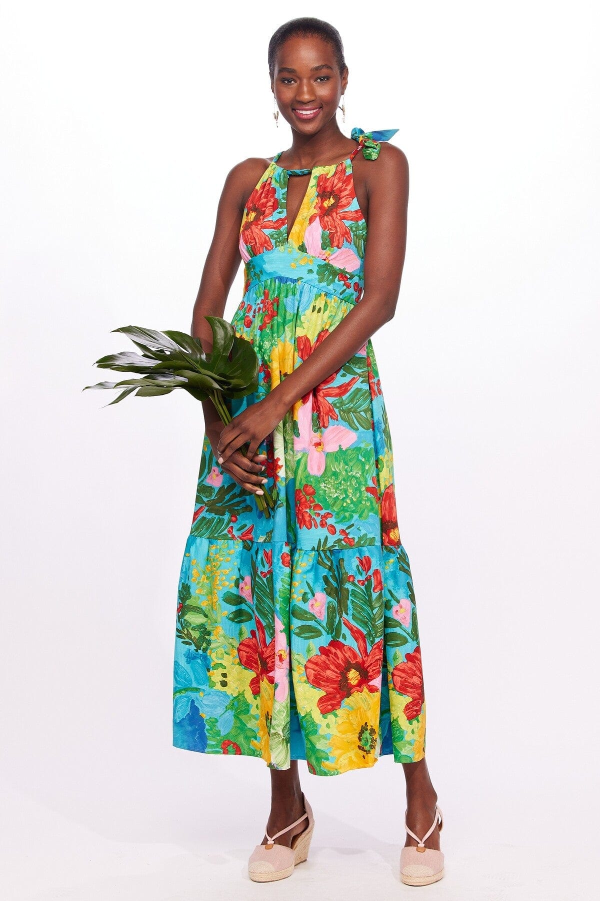 One-Shoulder Tie Maxi Floral Dress - Matisse Eva Franco One-Shoulder Tie Maxi Floral Dress - Matisse Eva Franco