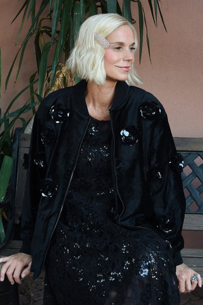 Velvet floral outlet jacket