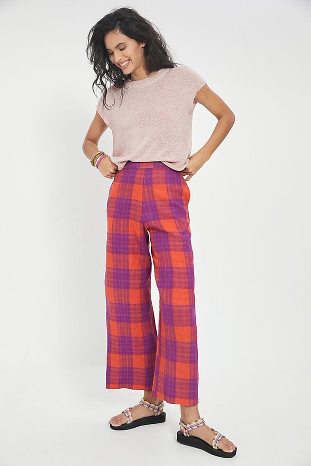 Rockabilly Plaid Pants Orange/Purple Multi – Eva Franco
