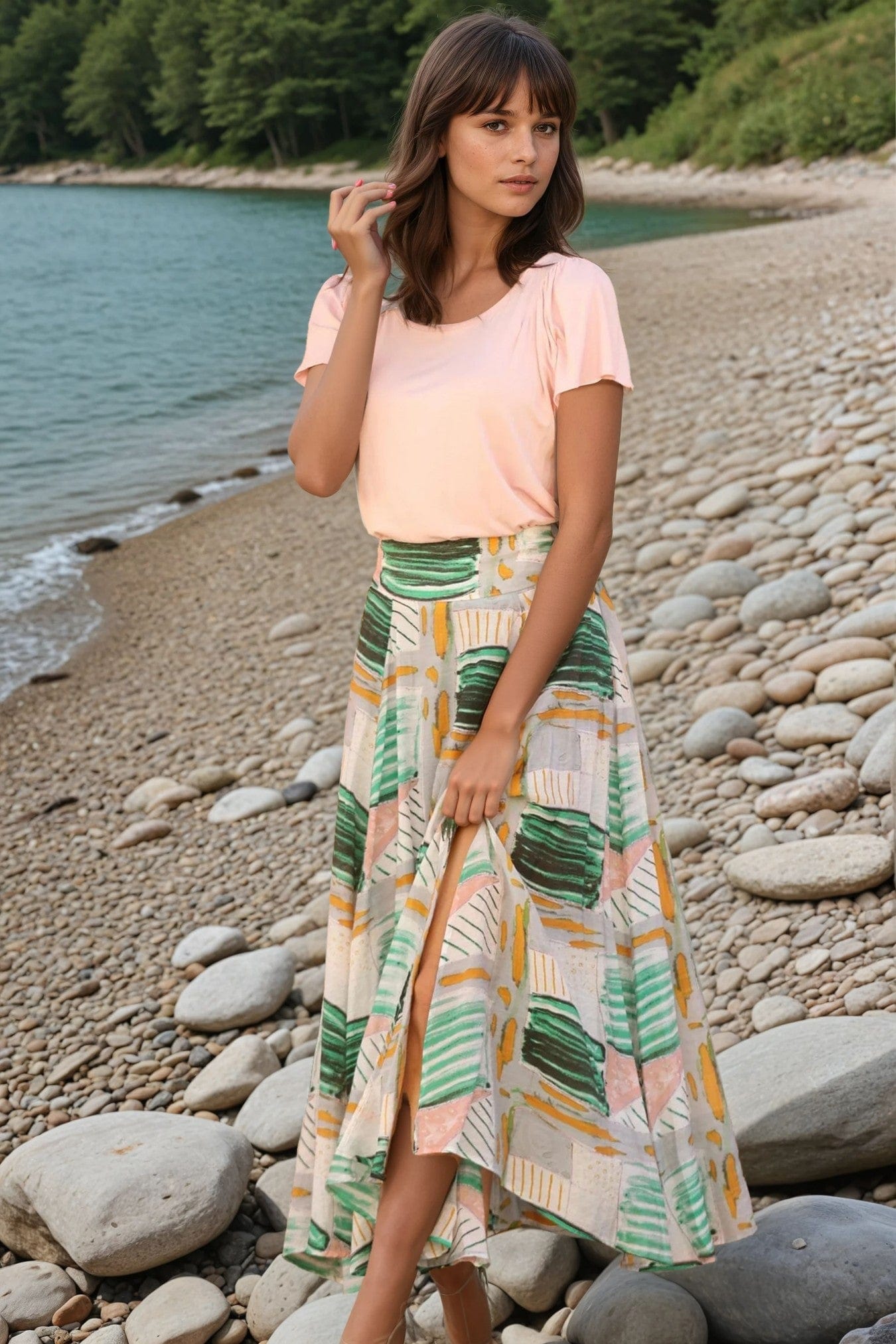 Esperanza Tiered Tulle Midi Skirt – Eva Franco