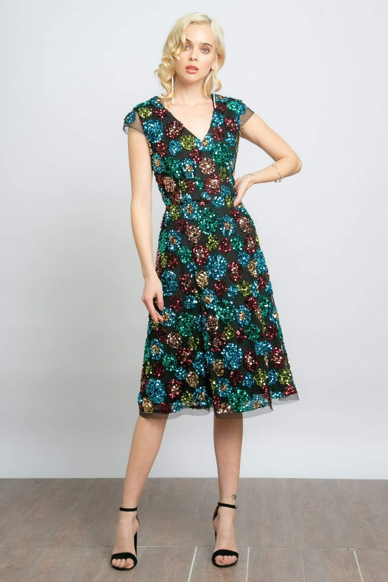 Glenna Sequined Midi Dress – Eva Franco