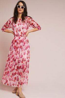grey floral midi dress böhme Andie Floral Midi Dress in Ivory