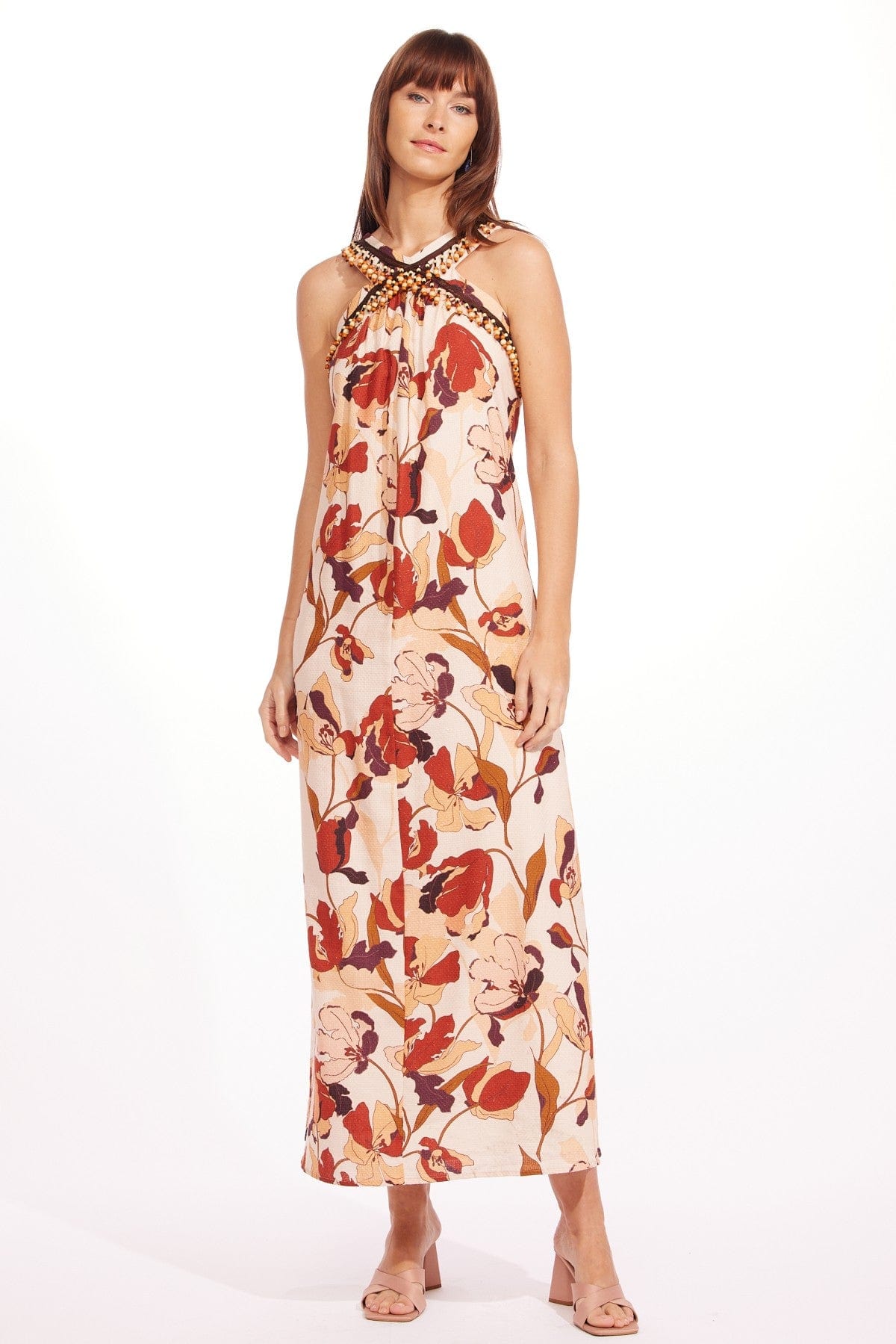 One Shoulder Maxi Dress – Black and White – Eva Franco