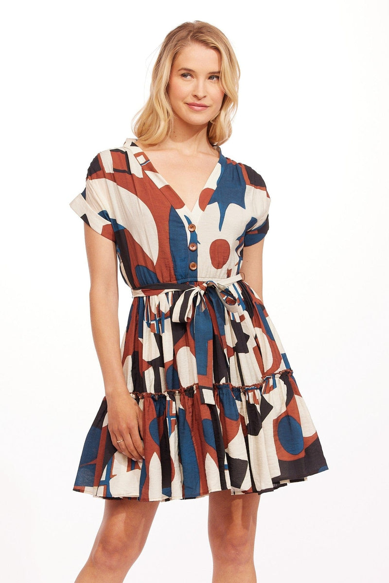 Ulani Tiered Mini Dress – Shasta Daisy – Eva Franco