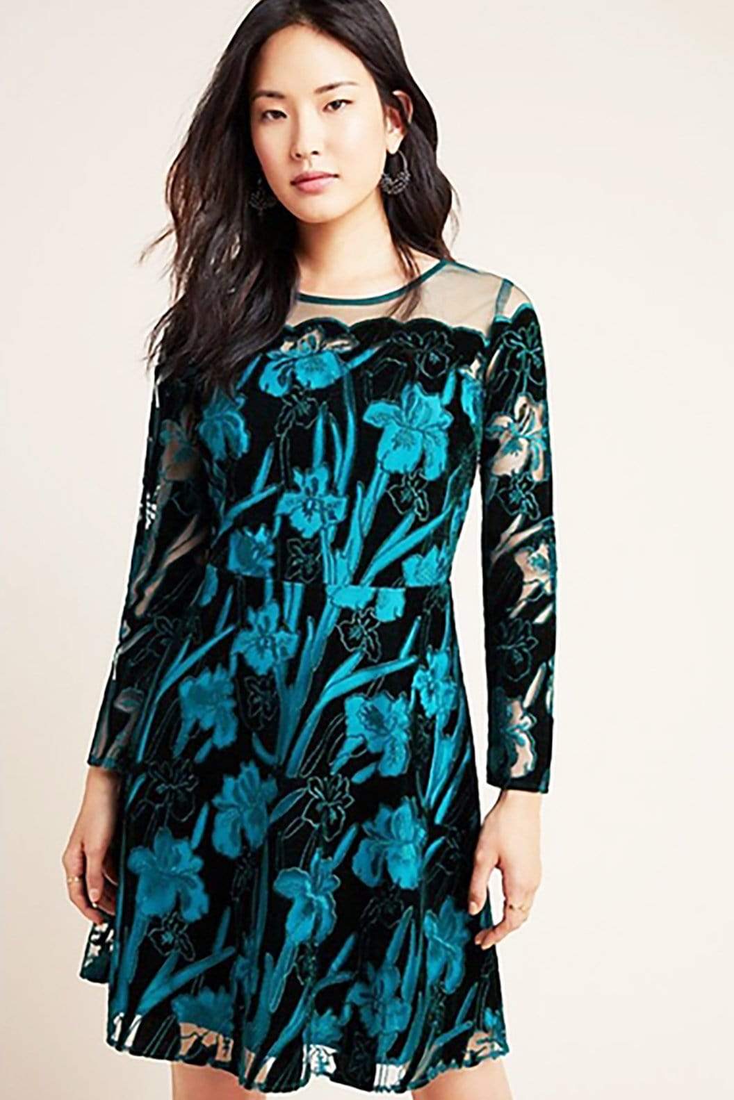 Teal Velvet Lily Mini Dress – Eva Franco