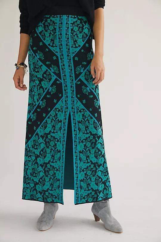 Floral knit clearance maxi skirt