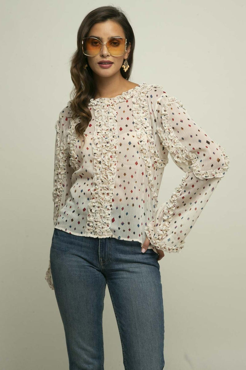 Zuri Ruffled Blouse - Funfetti – Eva Franco